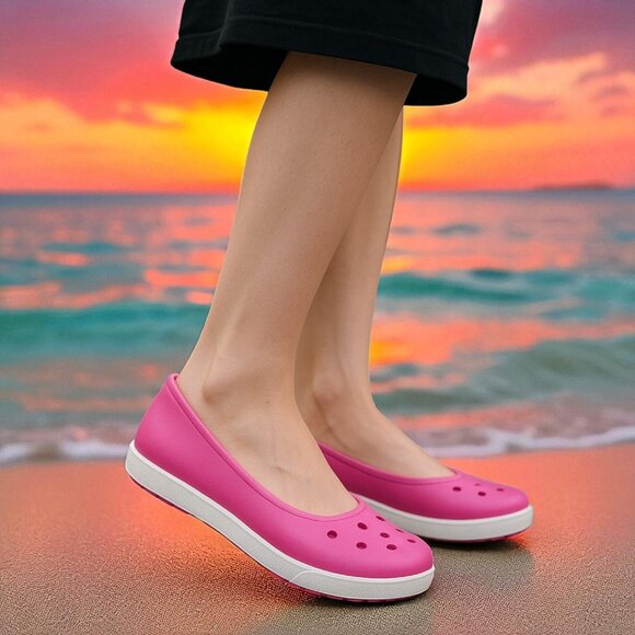 Crocs Crocband Airy Flats in Pink 10 - Picture 1 of 11